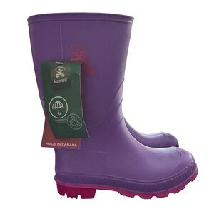 Kamik Kids Rain Boots Size 2 – Purple with Pink Soles